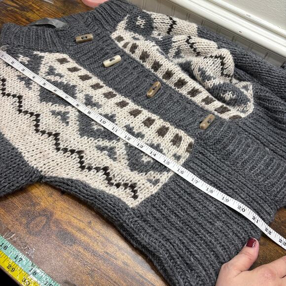 Anthropologie Elsamanda Size M Cardigan Sweater Wool Alpaca Fisherman Gorp Italy - Picture 12 of 14